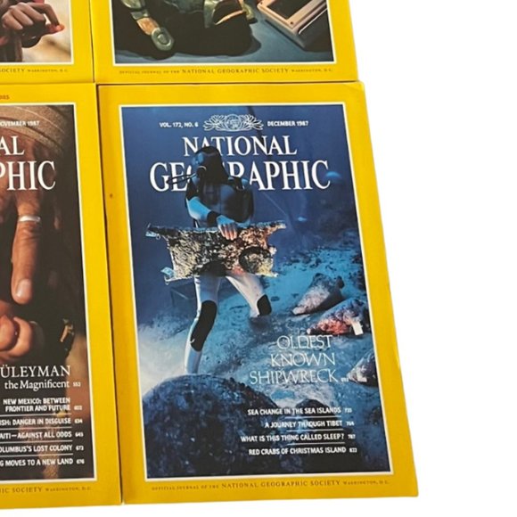 1987 (July-Dec) NATIONAL GEOGRAPHIC 6 Magazines With Faux Leather Slip Cover - Picture 9 of 13